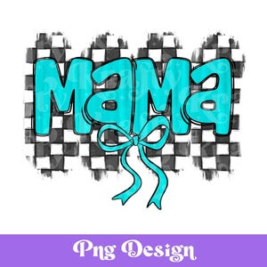 Design PNG damier maman noeud, téléchargement immédiat, coquette noeud, coloré lumineux, fête des mères, course, sport