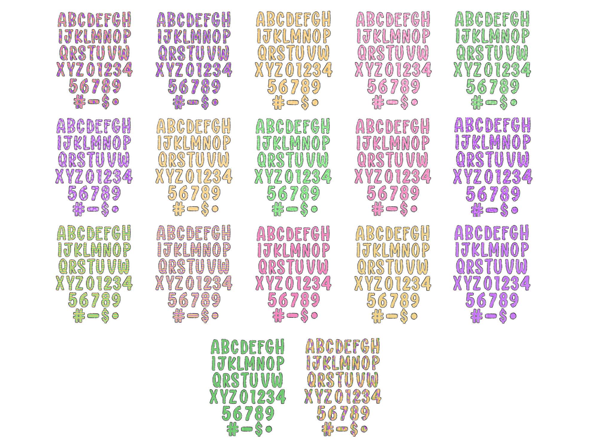 Mardi Gras Alphabet PNG: Hand Drawn Clipart Bundle (digital Download ...
