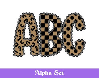 Conjunto de letras PNG de encaje, imágenes prediseñadas del alfabeto, letras dibujadas a mano