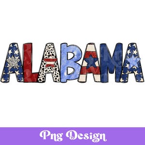 Alabama Dalmatien Dots Png, Sublimation Designs, Clipart 4 juillet, American, Patriotic, State Shirt Design