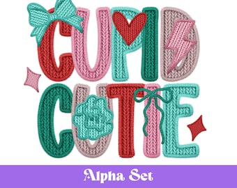 Valentine's Day Alphabet PNG Bundle, Faux Yarn Clipart, Hand Drawn Doodle Letters, Commercial Use