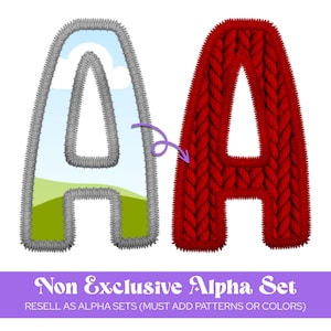 Alfabeto com letras sublimadas desenhadas à mão em estilo bordado falso: Tela para moldura, uso comercial.