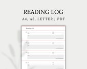 Books to Read, Printable Reading Log, Reading List, Book Journal, Book Planner, Book Reviews, Book Tracker | A4, A5, Letter, PDF