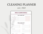 Printable Cleaning Schedule, Deep Cleaning Planner, Tidy Up Checklist | A4 | PDF