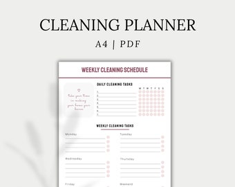 Printable Cleaning Schedule, Deep Cleaning Planner, Tidy Up Checklist | A4 | PDF