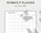 Workout Planner, Printable Exercise Schedule, Fitness Tracker | A4, A5, PDF