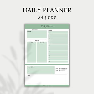 Daily Planner, Printable Hourly Schedule, Daily To-Do List | A4, PDF