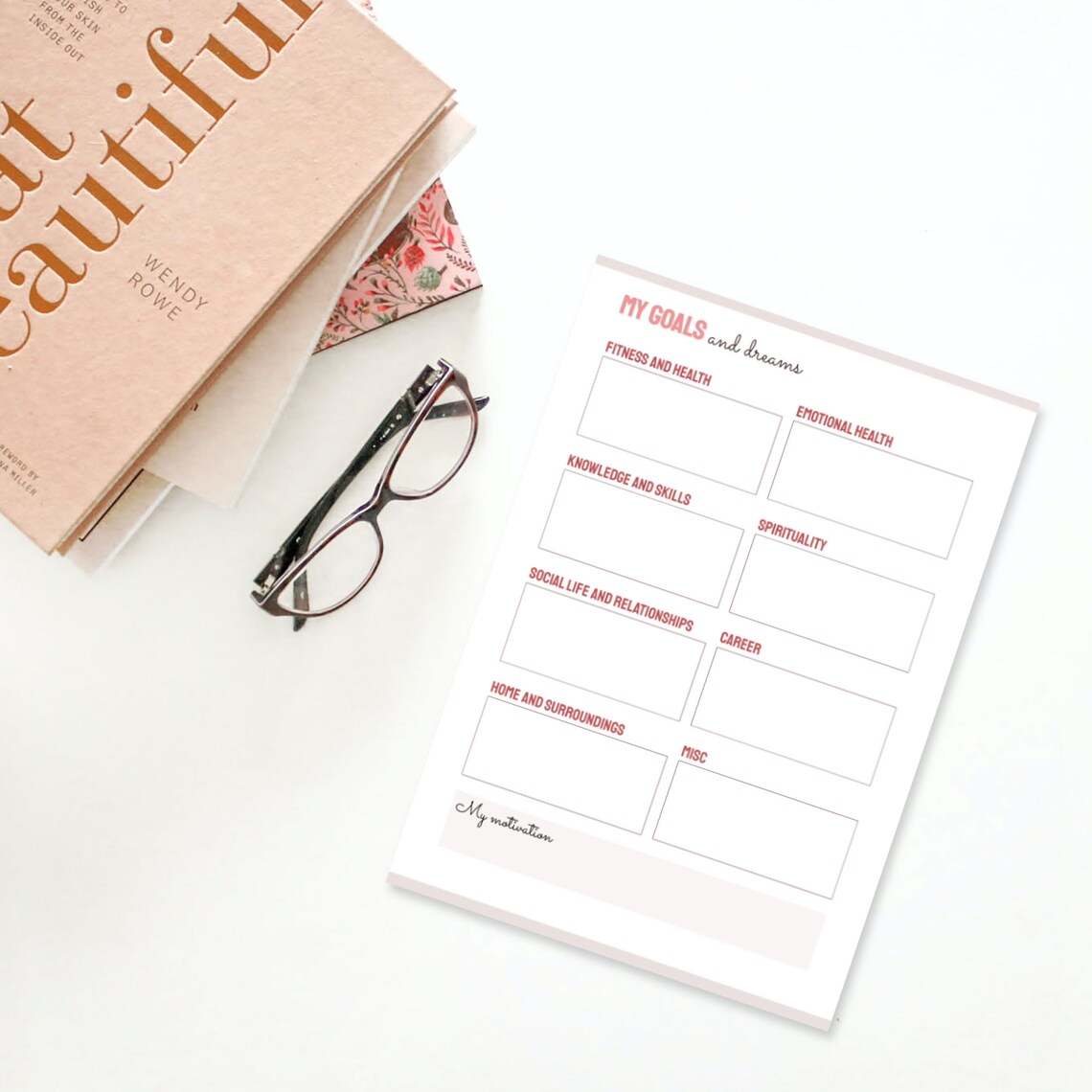 Goal and Dreams Planner, Printable Minimalist Goals Worksheet, Goals ...