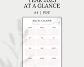 2025 Yearly Planner, Year at a Glance, 2025 Overview, Important Dates | A4, PDF