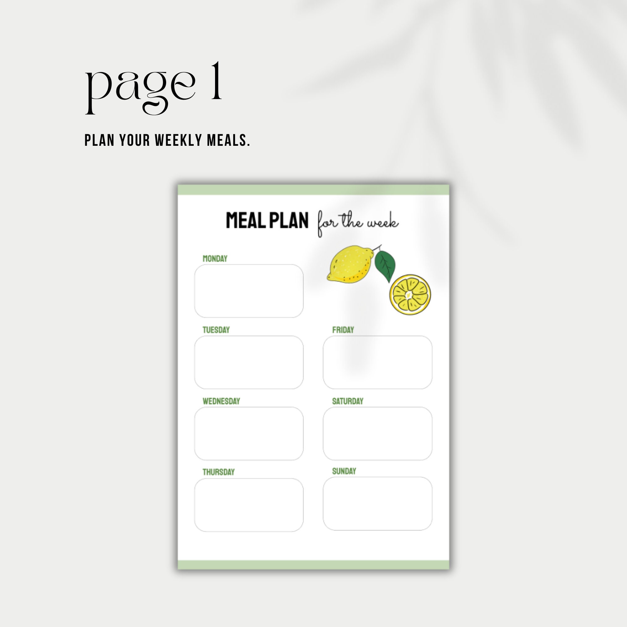 Meal Planner & Shopping List, Printable Food Diary, Weekly Meal Tracker ...
