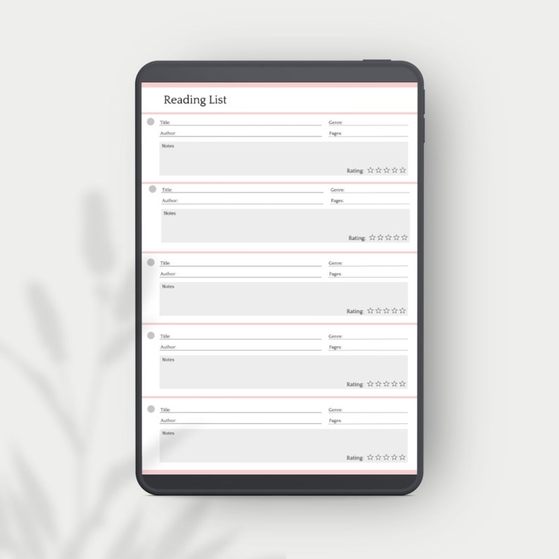 Books to Read, Printable Reading Log, Reading List, Book Journal, Book Planner, Book Reviews, Book Tracker A4, A5, Letter, PDF image 5