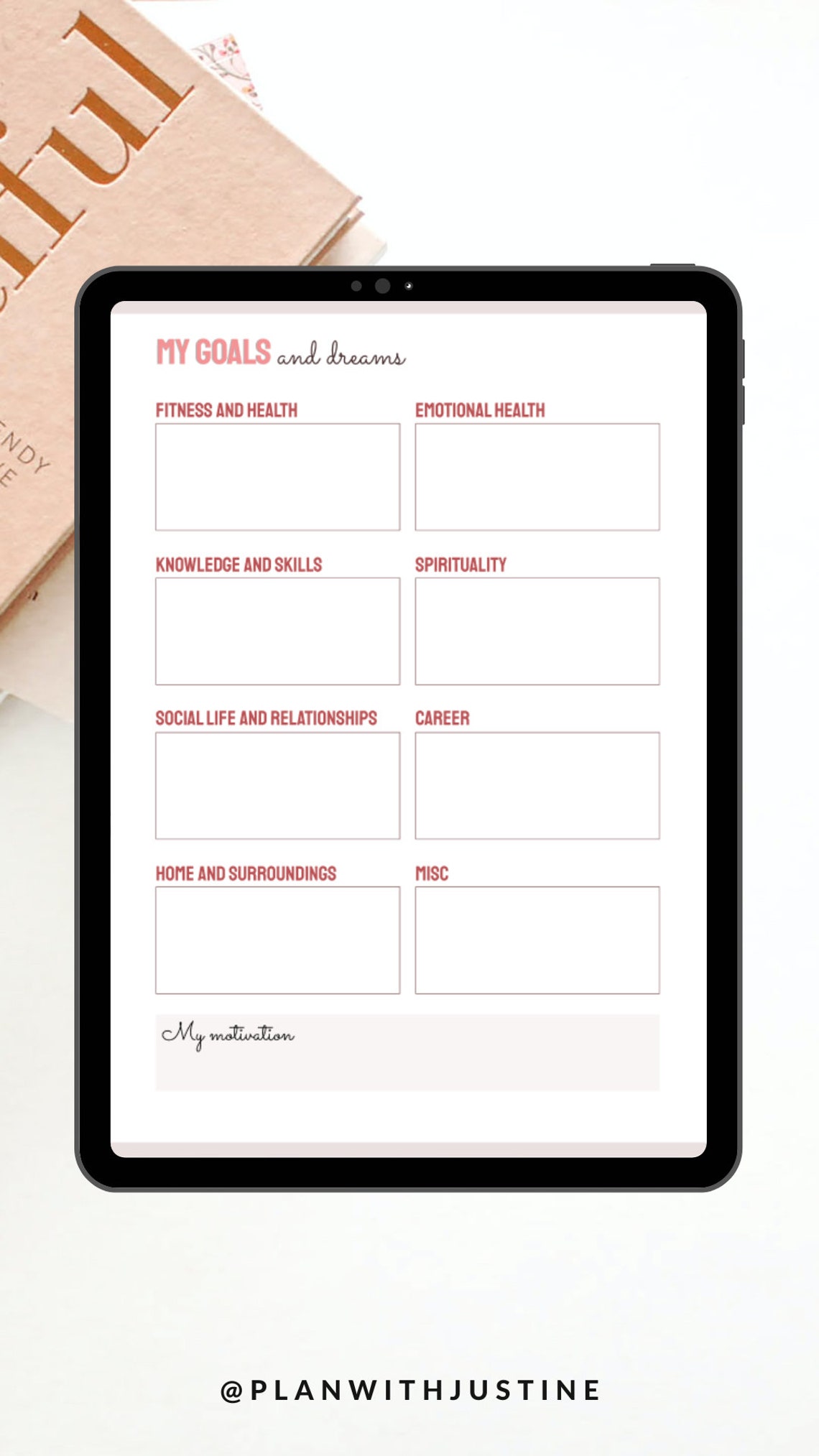 Goal and Dreams Planner Printable Minimalist Goals Worksheet Etsy