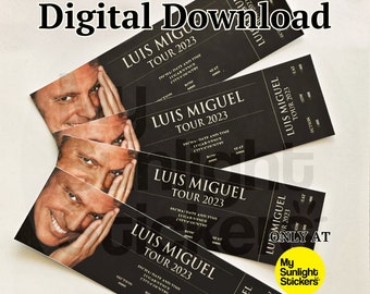 Luis Miguel DIGITAL Custom Ticket Tour 2023/2024 Concert keepsake Concierto Mexico USA
