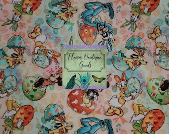 Easter/ Mickey Mouse/ Minnie Mouse/ Goofy/ Pluto/ Donald/ Daisy/ Tumbler/ Mask/ Fabric Cut/ 9"x14"/ Cotton Spandex