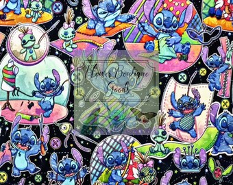 Stitch/626/ cotton spandex/  tumbler cuts/ 9"×14"/