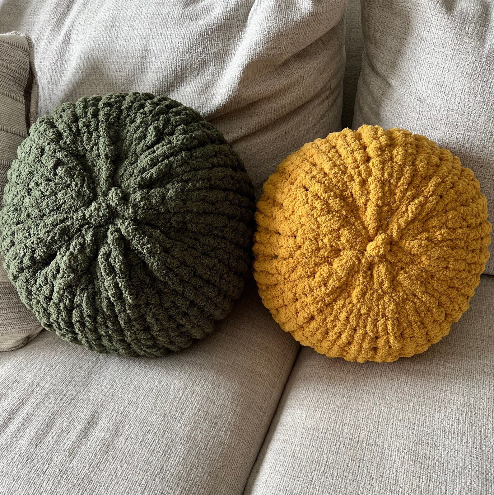 Chunky Knit Decorative Pillow Handmade Soft Round Throw Etsy