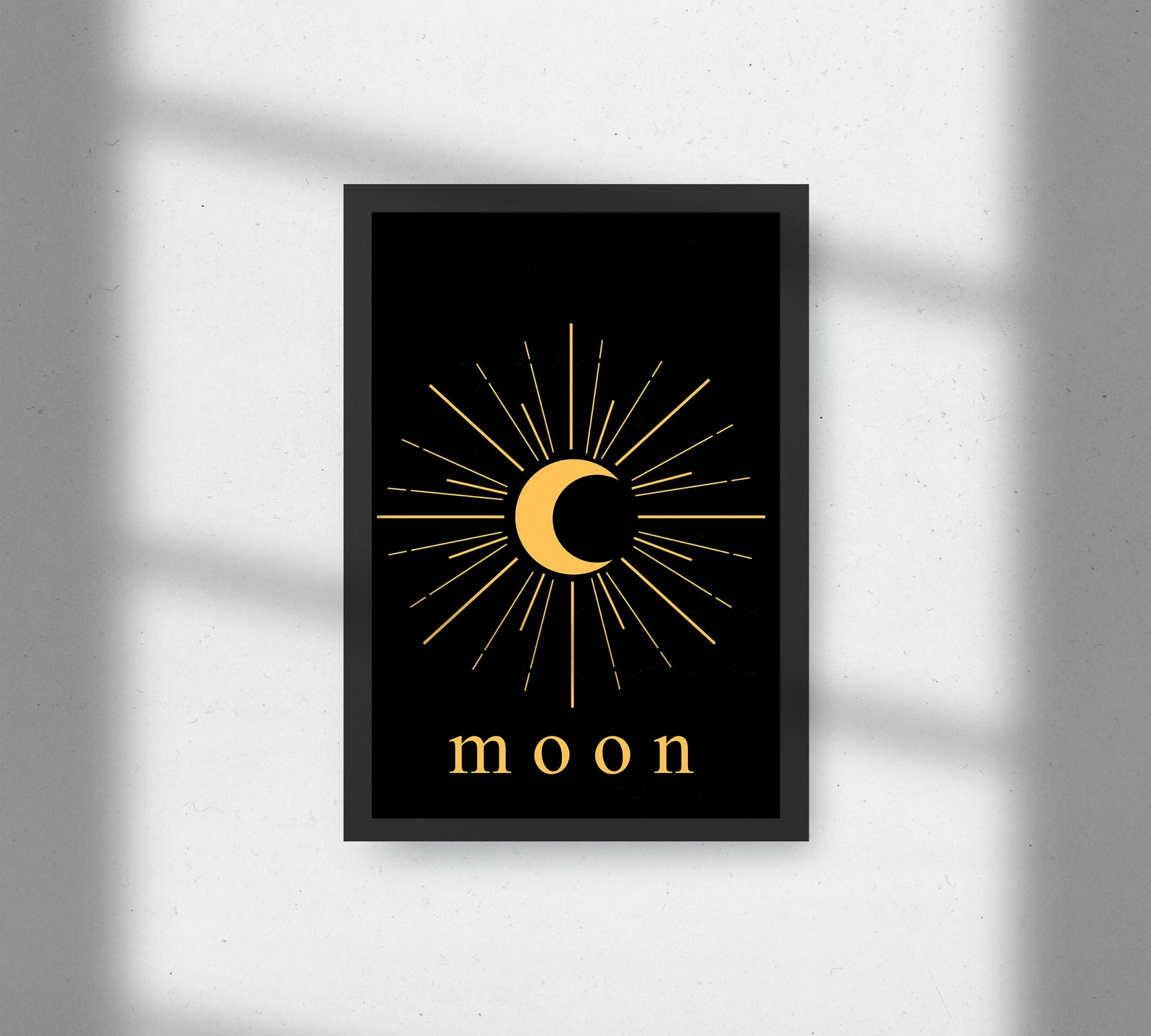 Crescent Moon Art Print Abstract Moon Wall Art Minimal | Etsy