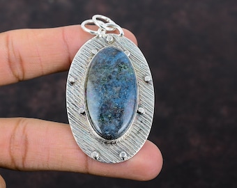Ruby In Kyanite 925 Sterling Silver Pendant - Handmade Gemstone Jewelry