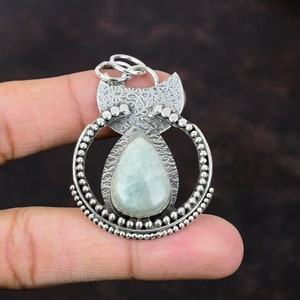 Aquamarine Pendant Natural Gemstone Jewelry 925 Sterling Silver Pendant Handmade Jewelry Latest Design Pendant Gift For Wife Antique Jewelry