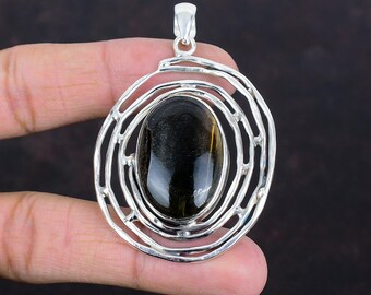 Handmade Pietersite Pendant: 925 Sterling Silver Gemstone Jewelry