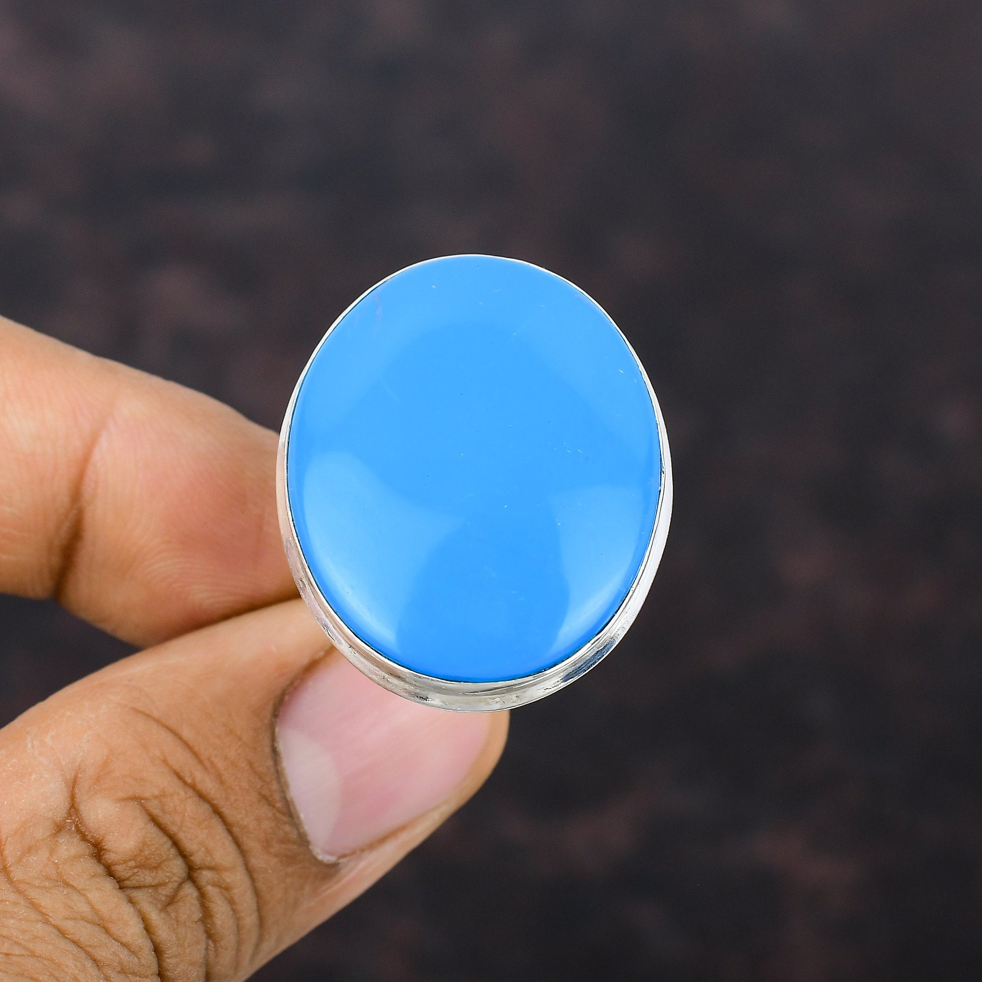 Sleeping Beauty Turquoise Ring: Oval Gemstone, 925 Sterling Silver ...