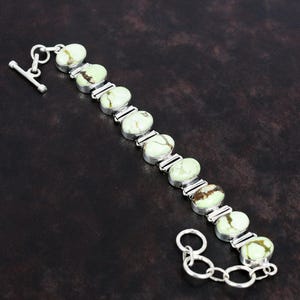 Sterlingzilveren armband met citroenchrysopraas - verstelbare handgemaakte sieraden