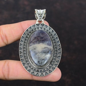 Iolite Sunstone Pendant: Handmade 925 Sterling Silver Vintage Jewelry