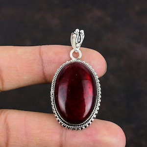 Red Fire Labradorite Pendant Gemstone Handmade Pendant 925 Sterling Silver Pendant Natural Labradorite Jewelry Gift For Him Designer Pendant