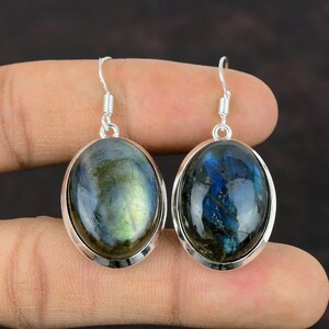 Labradorite Earring Natural Gemstone Earring Handmade Jewelry 925 Sterling Silver Earrings Unique Earring Birthstone Jewelry Gift For Mother