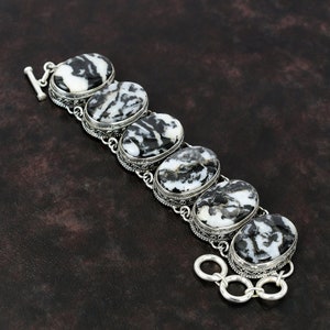 White Buffalo Turquoise Bracelet: Vintage 925 Sterling Silver Adjustable Gemstone Jewelry