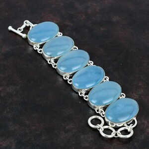 Aquamarin Armband Handgemachtes Original Edelstein Armband 925 Sterling Silber Armband Verstellbar Kette Aquamarin Schmuck Für Geschenke