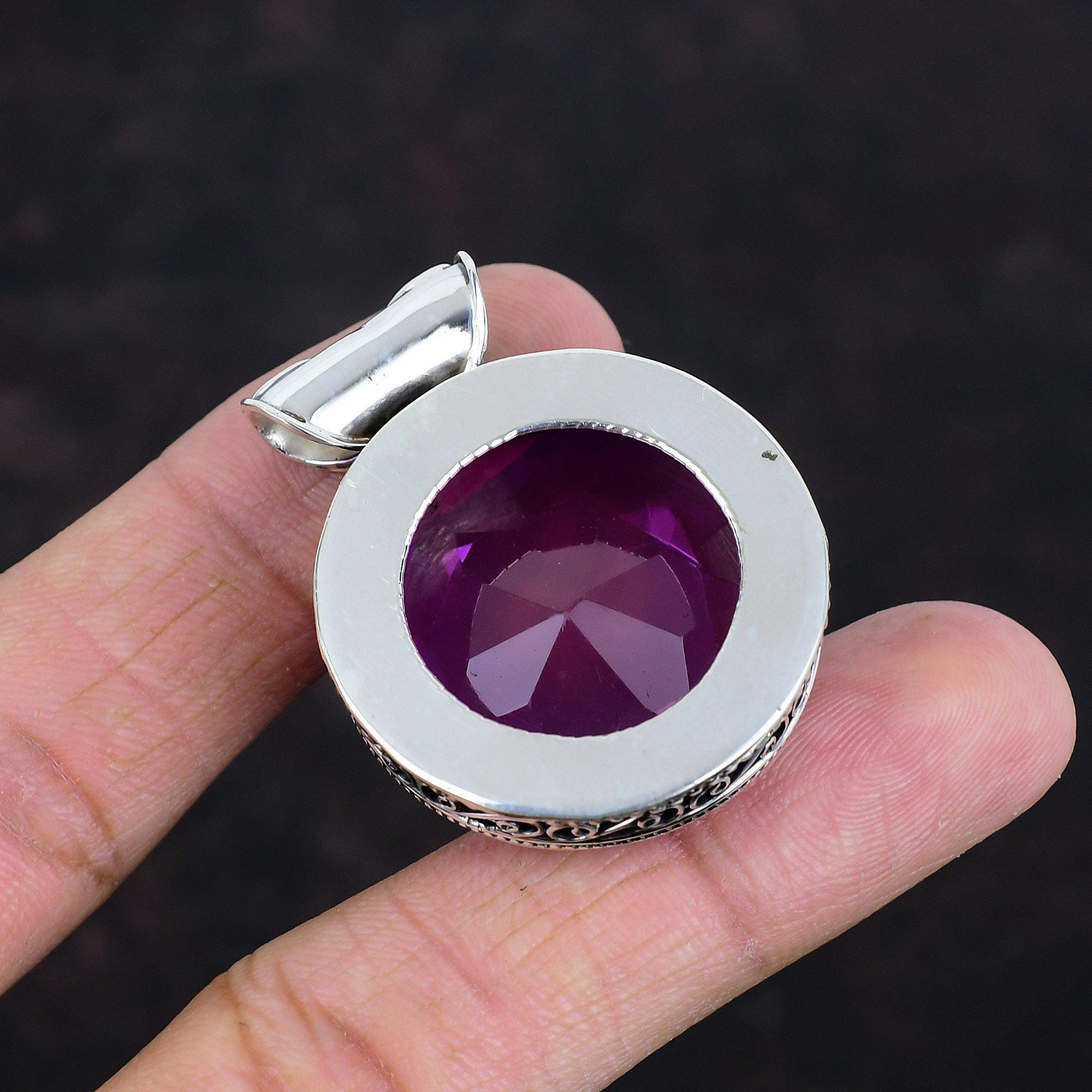 ピンクトルマリンのシルバー手作りペンダント ファセット加工のピンクトルマリンペンダント：ハンドメイド925