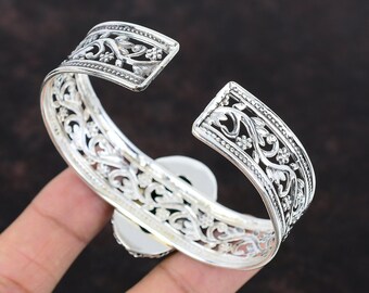 ハンドメイドのラリマーカフブレスレット：調節可能なスターリング