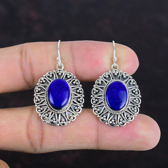 Orecchini Pendenti A Goccia TreasureBay Con Pietre Preziose Naturali, In Argento 925, Lunghezza 5 Cm, Confezione Regalo