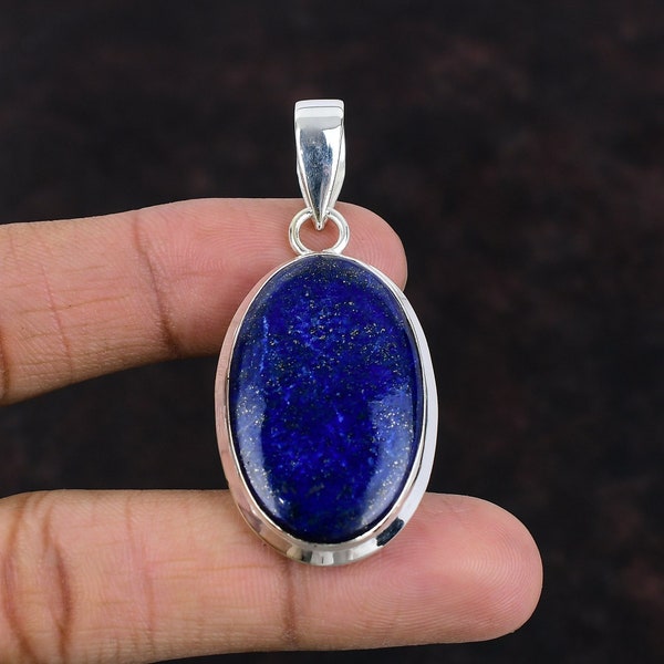 Lapis Lazuli Pendentif Bijoux faits à la main en pierres précieuses réelles 925 Pendentif en argent sterling Pendentif Bijoux Lapis Lazuli Cadeau pour son pendentif en pierre de naissance