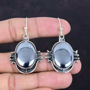 Shungite Earring Gemstone Jewelry 925 Sterling Silver Earring Handmade Earrings Top Quality Shungite Jewelry Gifts For Her Brand New Earring