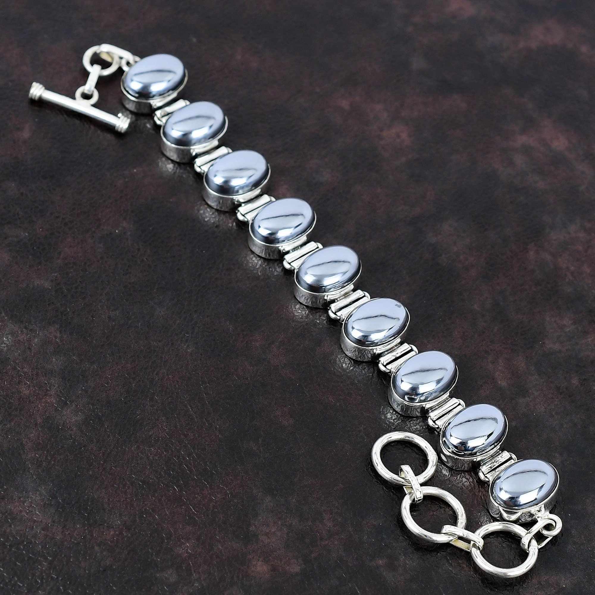 925シルバー ハンドメイド ブレスレット ハンドメイドのシュンガイト宝石ブレスレット：925スターリング