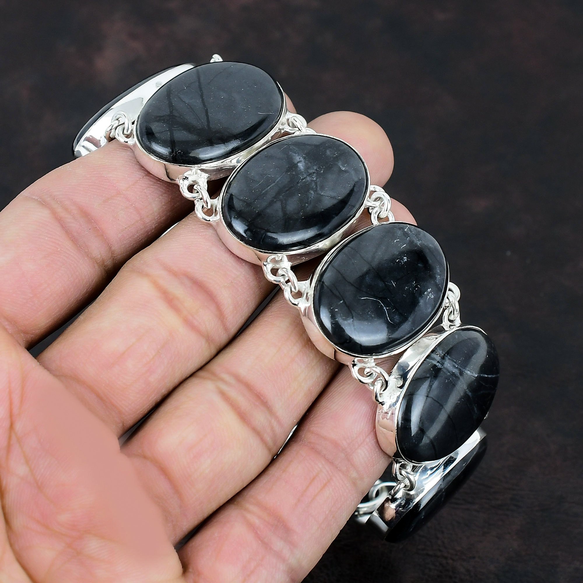 Picasso Jasper Gemstone Bracelet Handmade Jewelry Unique