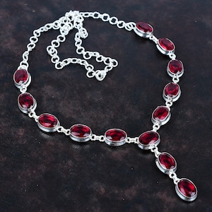 Handmade Mozambique Garnet Necklace: Sterling Silver Birthstone Jewelry