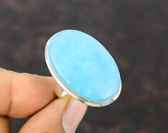 Hemimorphite Ring Natural Gemstone Jewelry 925 Sterling Silver Rings Adjustable Rings Statement Ring For Gift Handmade Hemimorphite Jewelry