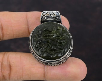 Handmade Moldavite Pendant: 925 Sterling Silver Gemstone Jewelry