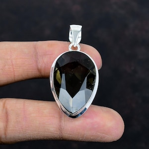 Faceted Smoky Quartz Pendant: Handmade 925 Sterling Silver Jewelry