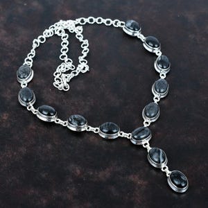 Handmade Picasso Jasper Necklace: Sterling Silver Adjustable Chain