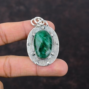 Faceted Zambian Emerald Pendant: Handmade 925 Sterling Silver Jewelry