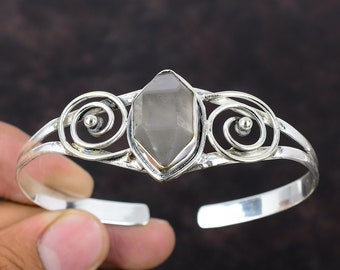 Bracciale Herkimer Diamond: bracciale regolabile fatto a mano in argento sterling 925