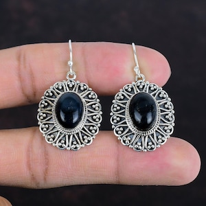Handmade Pietersite Earrings: Vintage 925 Sterling Silver Gemstone Jewelry