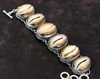 Handmade Mother of Pearl Bracelet: Vintage 925 Sterling Silver