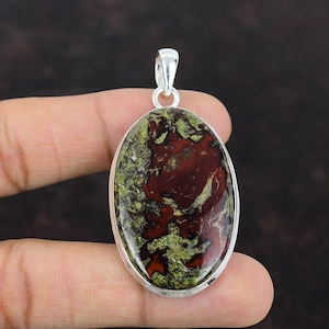 Dragon Bloodstone Pendant: Handmade 925 Sterling Silver Jewelry