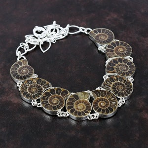 Ammonite Fossil Necklace: Handmade Sterling Silver Gemstone Jewelry