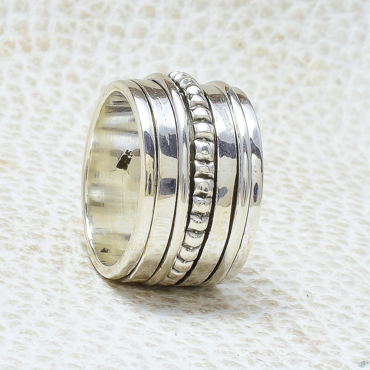 Unique Spinner Ring 925 Sterling Silver Ring Band Ring Gift Etsy